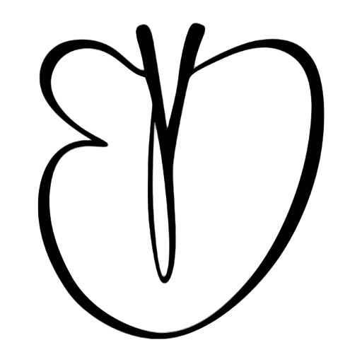 Black outline of a heart with a butterfly 
